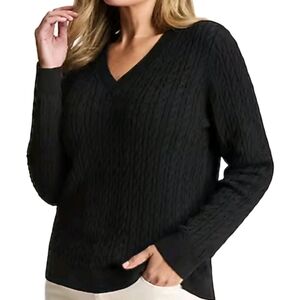 Vintage Sport Haley Cable Knit Sweater Womens XL 90s Preppy Academia Tennis Golf